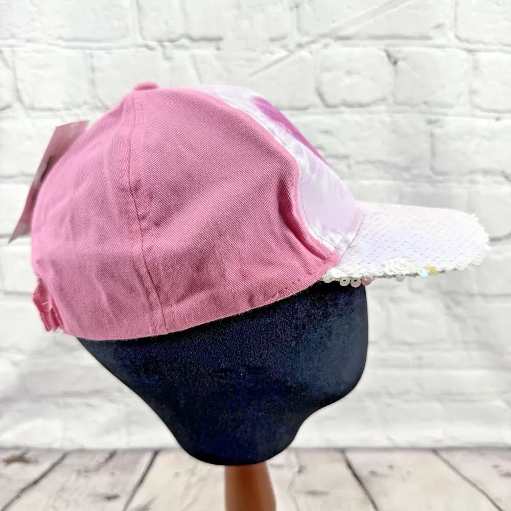 NWT Sequin Heart Baseball Cap Tie Dye Heart Hat p.s. from Aeropostale Adjustable
